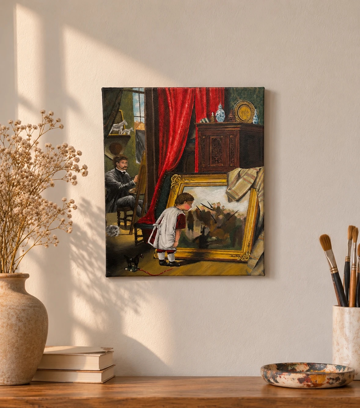 L'atelier, accroché dans une pièce